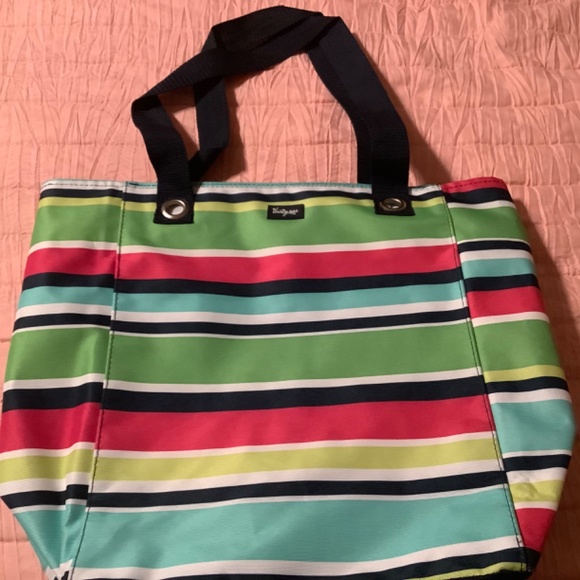 Thirty-One tall organizing tote, looks new, zipper top, pockets - Picture 9 of 10